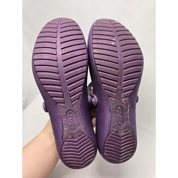 Crocs Women's Alice Mary Jane Flats Slip On Shoes Vibrant Violet Purple Size 7 - Picture 4 of 9